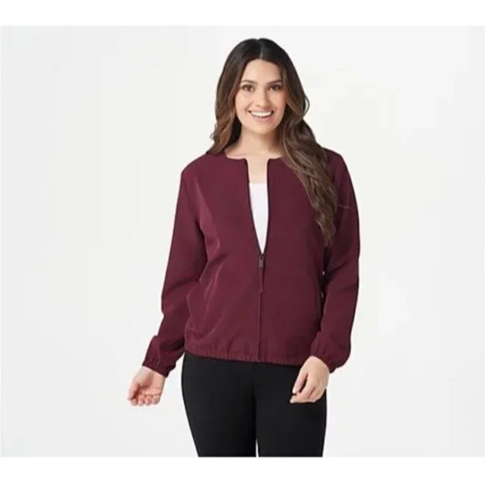NWT StyleList by Micaela Soft Zip Jacket Mulberry Maroon | Size S